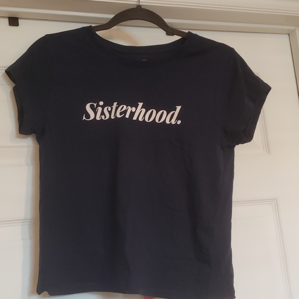 Womens t-shirt navy blue "Sisterhood"